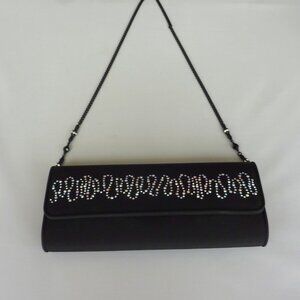 Vintage St. John Clutch Purse Black Crepe